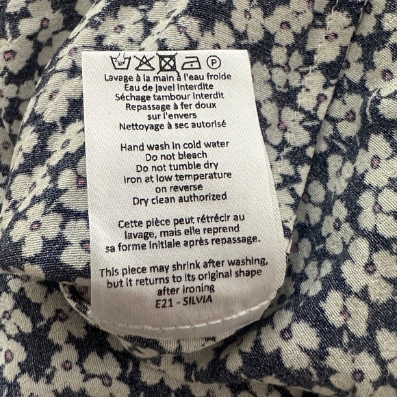 Rouje Blue Floral Mini Dress Size 38 - Picture 6 of 6